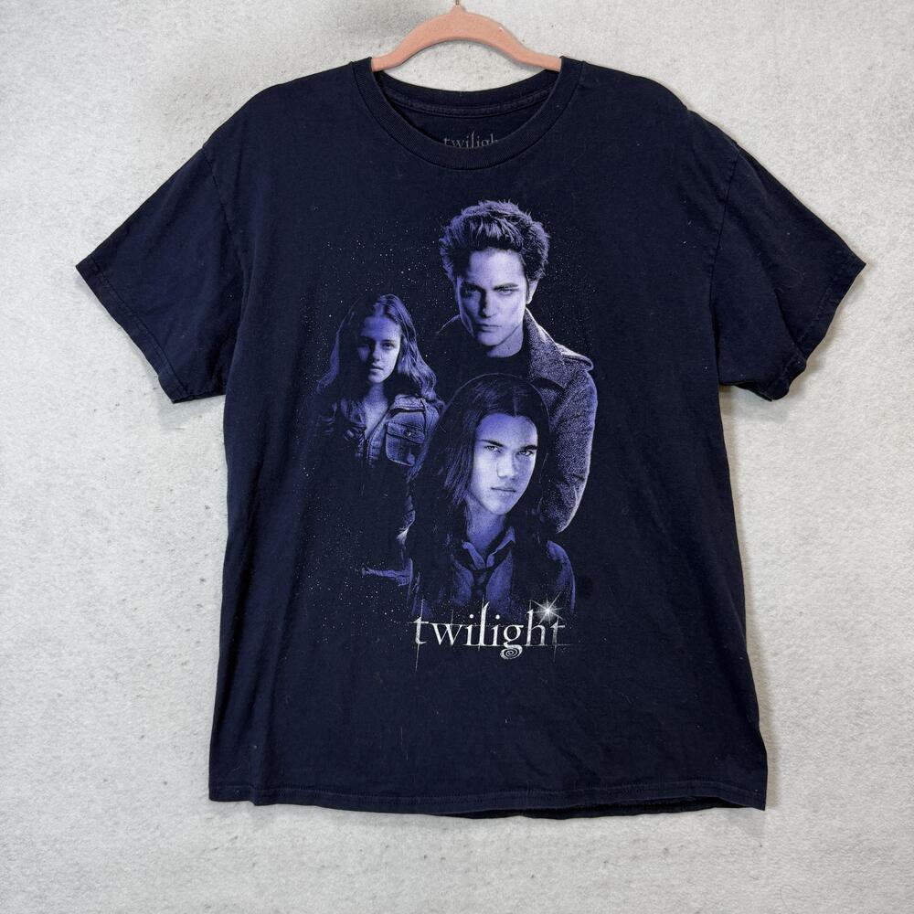 Twilight Shirt Mens Large Black Edward Bella Jacob Graphic Tee Tagless Movie